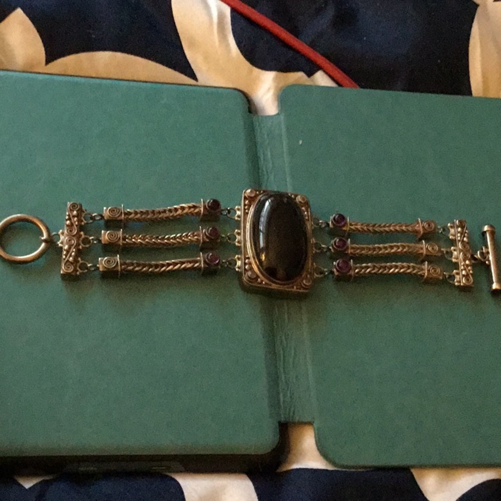❤️Vintage Sterling Silver Amethyst Bracelet EUC - Picture 3 of 9